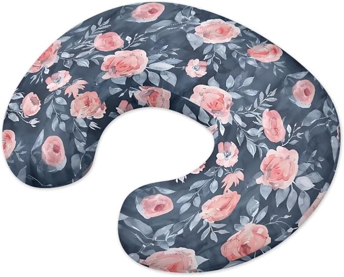 Vinatge Flower Nursing Pillow Cover for Baby Boys Girls, Breathable Breastfeeding Pillow Slipcover Cushion Cover, Soft Fabric Fits Snug On Infant, Fits for Nursing Pillow Newborn