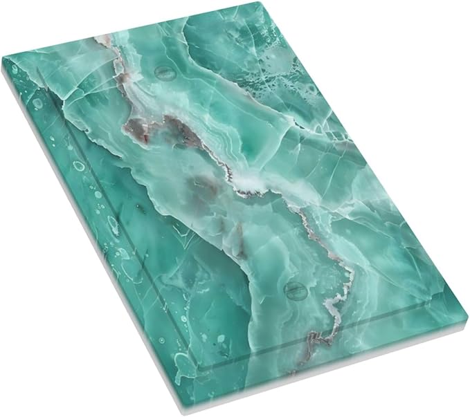 Turquoise Green Tiles Abstract Luxurious Print Light Switch Cover Plate 1 Gang No Device Blank Electrical Wall Plates Faceplate Decorative Switch Plate Covers for Bathroom Kitchen Decor