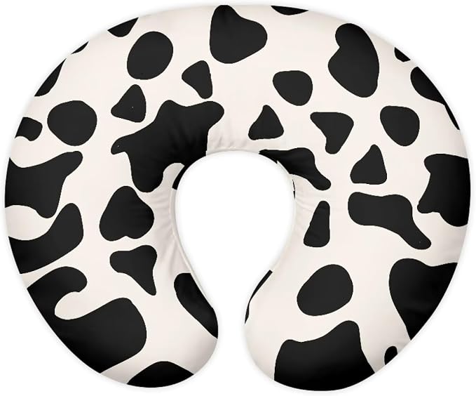 Cow Nursing Pillow and Positioner Detachable Original Breastfeeding Newborn Nursing Pillow Case U-Shaped Head Support Protector Cushion Essentials with Hidden Zipper