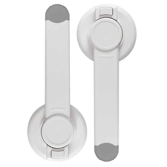 Nuby Child Safety Toilet Locks - 2 Pack - Toilet Lid Lock for Baby Proofing - Easy One-Hand Operation - Simple Installation - Fits Most Seats
