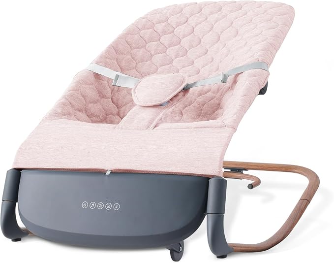 VaVaSoo Automatic Baby Rocker - Infants to Toddlers Chair (Up to 40 lbs) Battery-Powered Electric Rocking Seat with Music, Timer, Multi-Speed Settings & Adjustable Positions