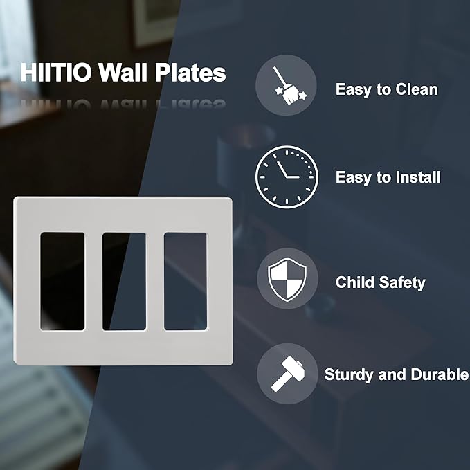 Wall Plates Screwless Design Outlet Covers UL Listed Safe Switch Plates Smooth Touch Wall Plate Covers Modern Look Decor Outlet Cover Plates Pack of 1 White