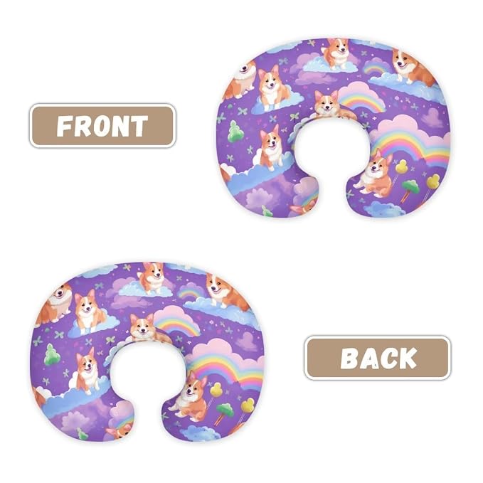 Corgi Nursing Pillow Cover Breast Feeding Pillows for Babies Boys & Girls Soft Breathable Nursing Pillow Case U Shaped Nursing Pillow Slipcovers for Breastfeeding Mom Easy to Clean