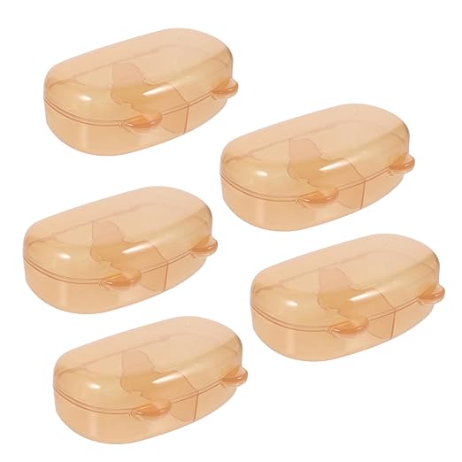 5-Pack Lidded Pacifier Storage Box Portable Soother Container for Infants Travel-Friendly Protective Baby Pacifier Case Lid