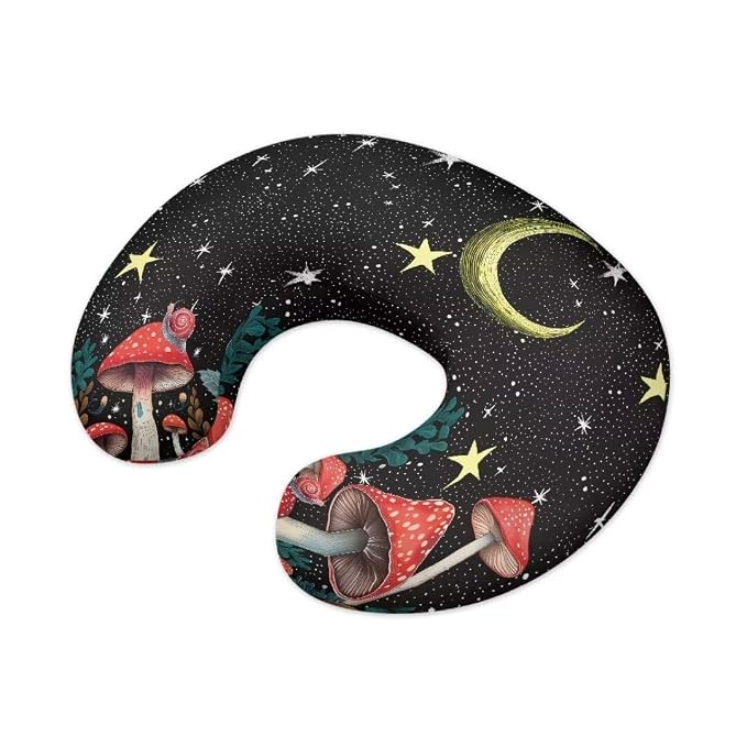 Stretchy Starry Mushroom Breastfeeding Pillow Cover, Lightweight Neutral Baby Pillow Cover for Infant Snug,Best Choice for Mom or Baby