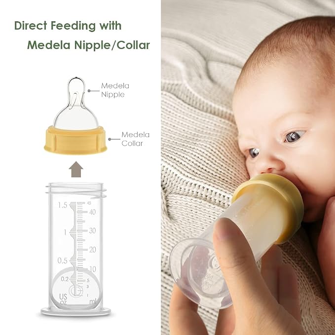 Maymom 1.5 Oz Container Designed for Colostrum & Milk Storage; Leak Proof Lids, Breastmilk Freezer or Refrigerator Storage, Made Without BPA; 4pc/pk