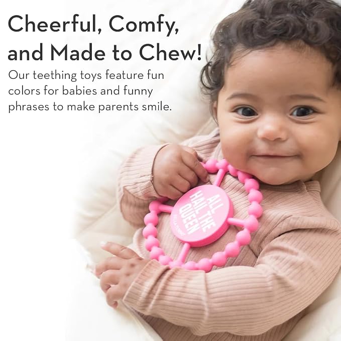 Bella Tunno Happy Teether – Soft & Easy Grip Baby Teether Toy, Silicone Teether Ring to Help Soothe Gums, Non-Toxic and BPA Free, Assistant to The Manager