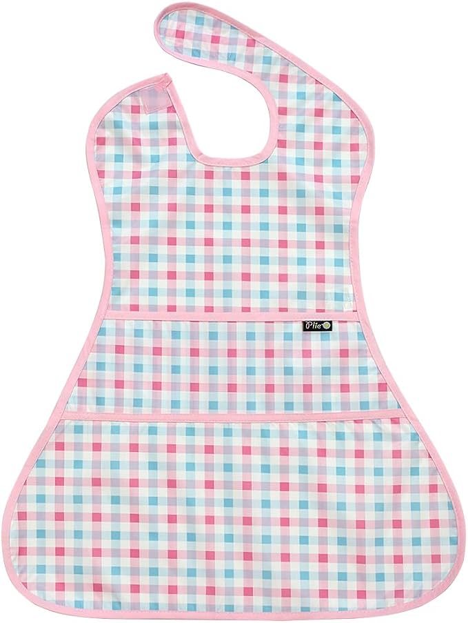 Plie Full Coverage Waterproof Feeding Bib for Toddlers – Extra Long Apron Bib for Mealtime, Self-Feeding, High Chairn