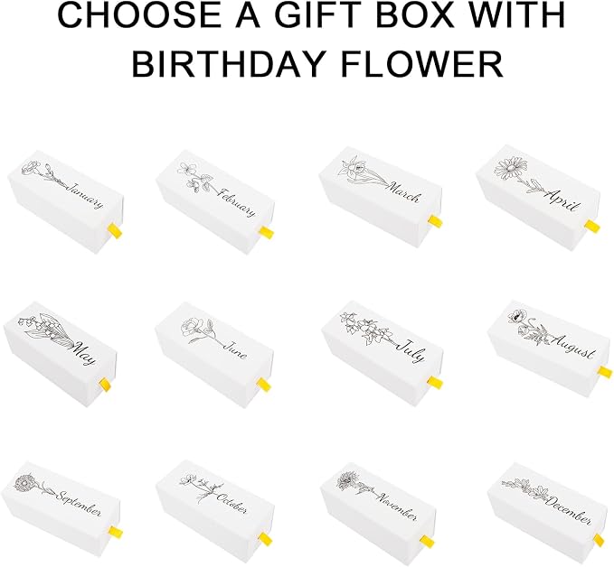 Personalized Baby Hair Brush & Comb Set with Soft Goat Bristles,Custom Laser Engraved Name,Newborn Grooming Kit with Birth Flower Gift Box (April)