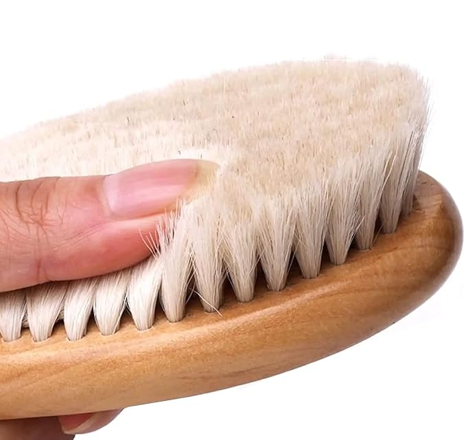 T is for Tame - Ultra Soft Premium Wooden Hair Brush, Natural Bristles for Delicate Baby Scalps, Prevents Cradle Cap, Real Beech Wood Handle (Single Brush)