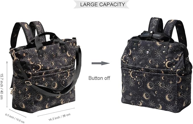 ESVAN Diaper Tote Bag Totepack Backpack Crossbody Bag 3 in 1 for Women Laptop Backpack Multifunctional with Insulated Pockets