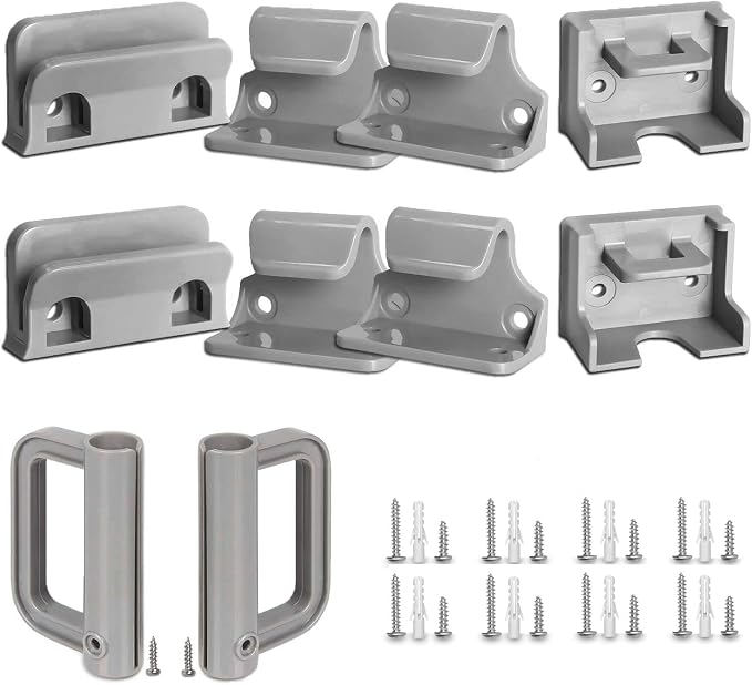 GRENFU Retractable Baby Gate Replacement Parts Kit Grey Pet Gate Full Set Wall Mounting Hardware with Brackets Anchors and Screws