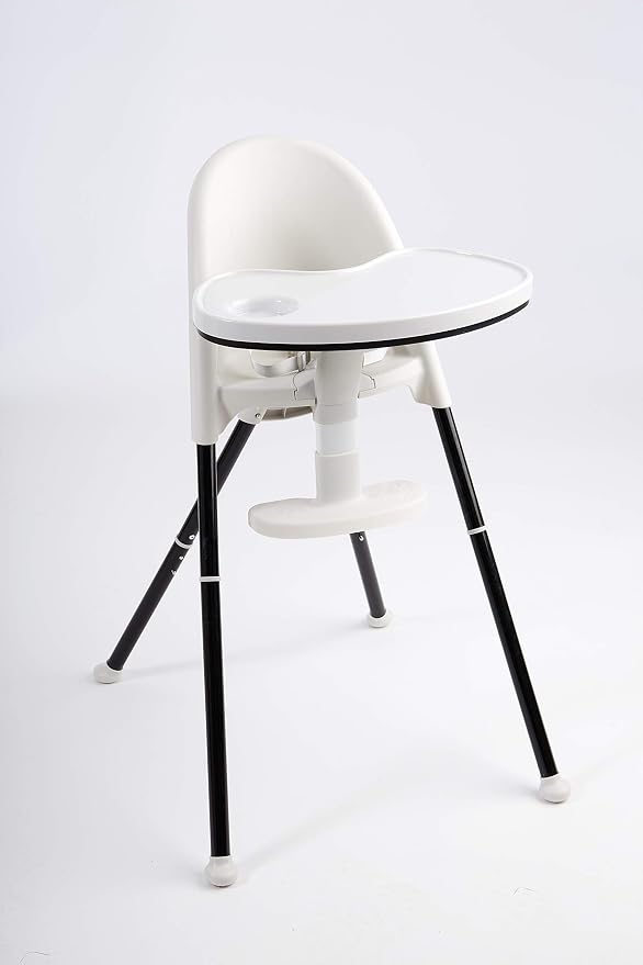 Primo Cozy Tot Deluxe Convertible Folding High Chair & Toddler Chair - Portable Foldable Baby Chair/Toddlers Highchair - Travel Friendly, Removable EZ Clean Tray, Black/White, 22"x21"x33.5"