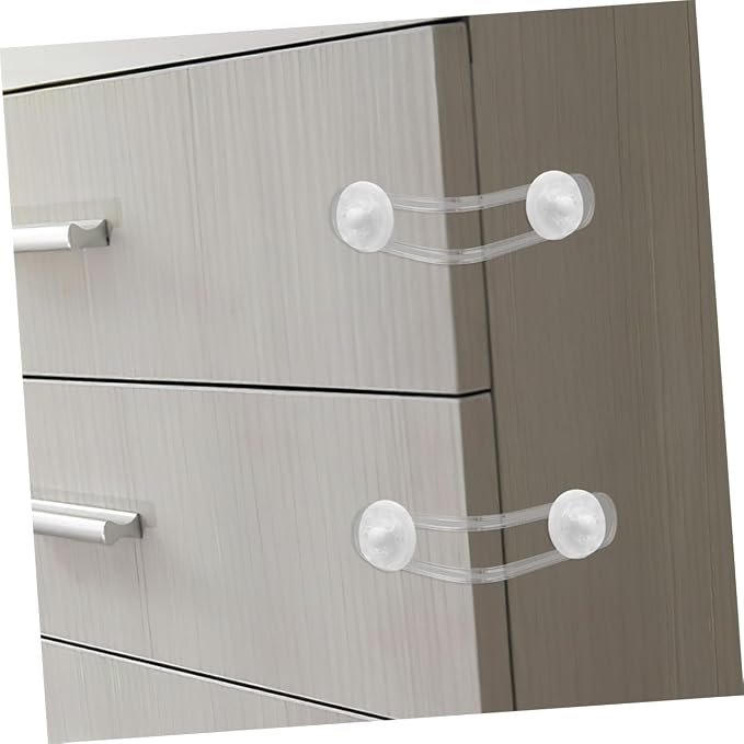 2pcs Boy Girl Safety Lock Transparent Anti-pinch Cabinet Latches for Childproofing Cupboards Drawers and Fridges Easy to Install for Boy Girl and Toddlers