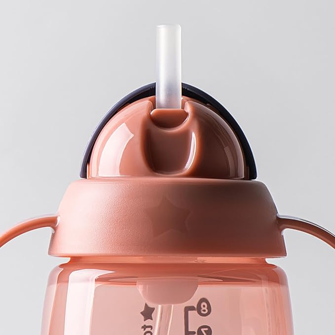 Tommee Tippee Starter Weighted Straw Baby & Toddler 10oz Sippy Cup for 6 Months+, with Silicone Weighted Straw and Easy-Hold Handles, BPA Free, Pink, Pack of 2