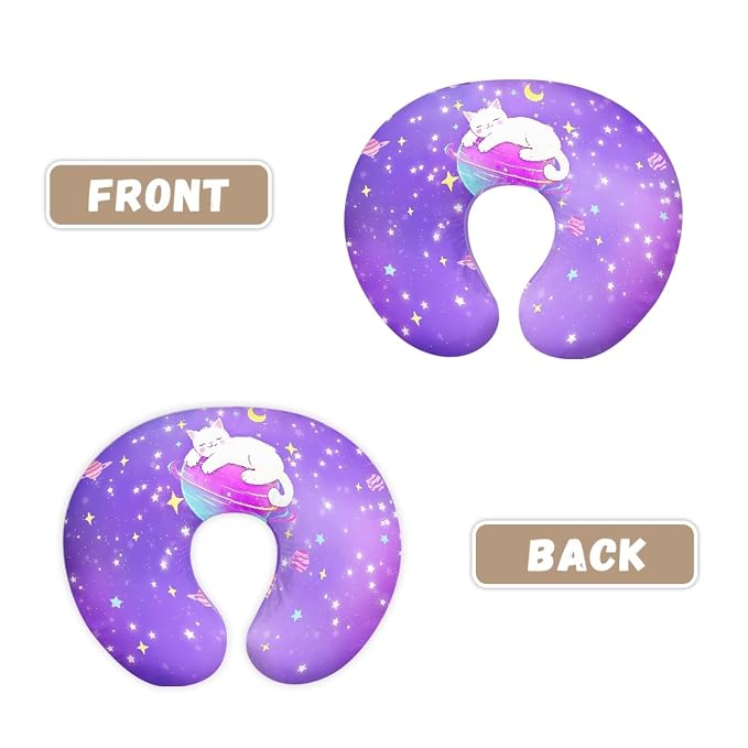 Forchrinse Galaxy Cat Planet Star Pillow Cover for Breastfeeding,Baby Nursing Pillow Slipcover Super Soft Newborn Infant Feeding Cushion Cover for Mom