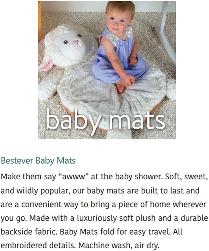 Mary Meyer Bestever Baby Mat Cushioned Tummy Time Floor Play Mats for Babies and Toddlers, 31 x 23-Inches, Pebblesaurus Dinosaur