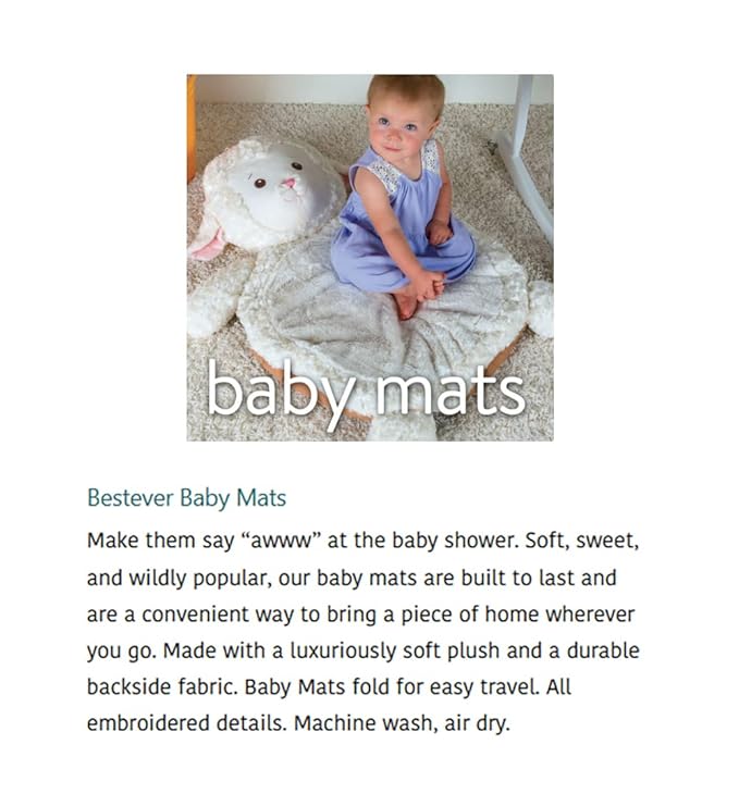 Mary Meyer Bestever Baby Mat, Cream Bunny