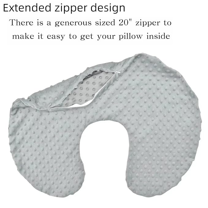 Minky Nursing Pillow Covers Ultra Soft Slipcovers for Breastfeeding for Baby Girls Boys, Feeding Pillow Cover Fits Standard Infant Support Pillows Positioners Nursing Pillow Case
