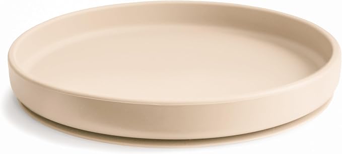 mushie Classic Silicone Suction Plate | BPA-Free Non-Slip Design (Shifting Sand)