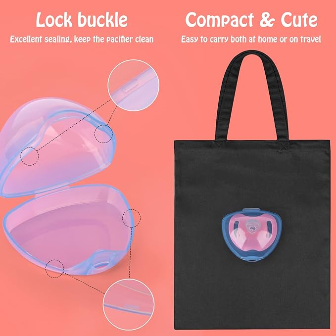 Accmor Pacifier Case, Pacifier Holder Case, Pacifier Container for Travel, BPA Free,Transparent Blue, 4 Pack