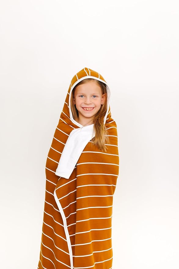 Copper Pearl Hooded Bath Towels Premium Knit/Terry Cloth Toddler Towels with Hood, Pockets, and Cool Designs - Great to Gift and Make Bath Time Fun - Big Kids Hooded Towel, Camel