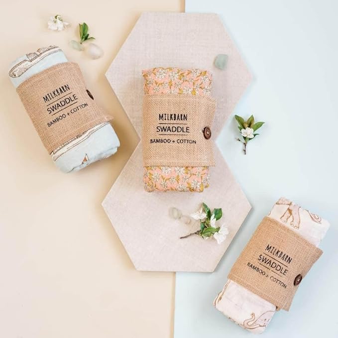 Milkbarn Baby Swaddle Blanket - Soft, Breathable & Gentle Material - Nursery Swaddling Blankets for Boys and Girls, Bumblebee