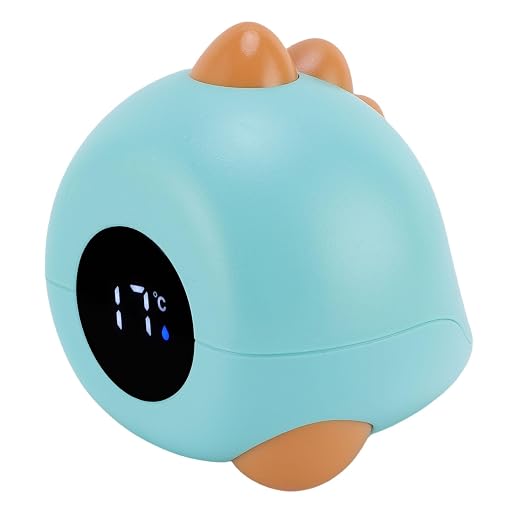 Fafeicy Dinosaur Baby Bath Thermometer, Digital Water Temperature Monitor for Infants with Real Time Display, Ideal Bath Companion for Newborns (Blue)
