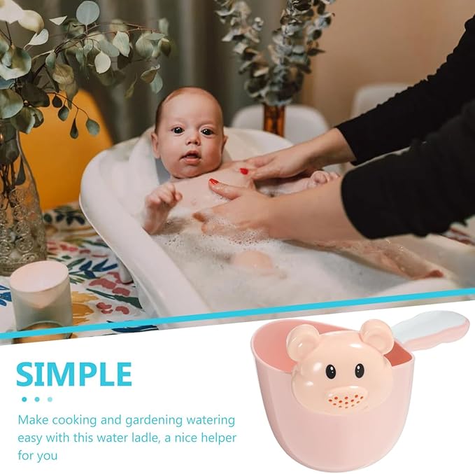 Kisangel Baby Shampoo Rinse Cup Large Capacity Thickened Pp Material Comfortable Round Handle Tear-Free Waterfall Rinser for Infant Hair Wash