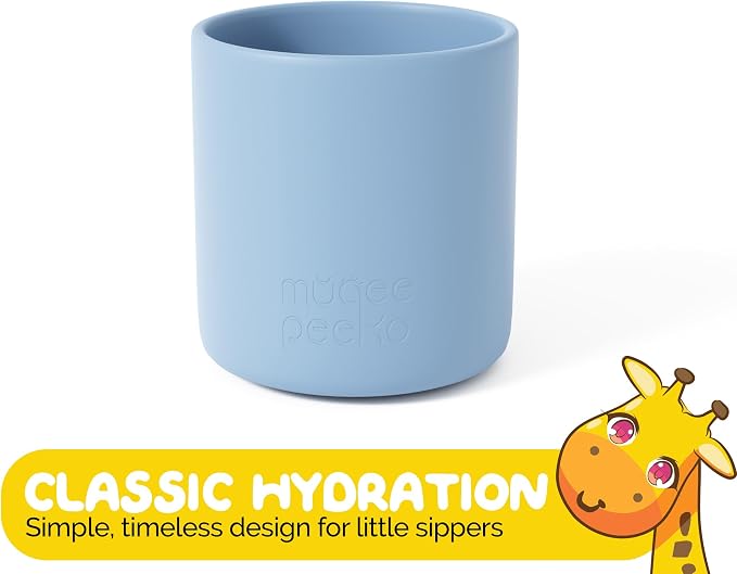 Baby Essentials Silicone Cup in Blue Color for Baby Boys and Toddler Cups - Food Grade Silicone Toddler Cup for Baby cups for Boys Water Cups