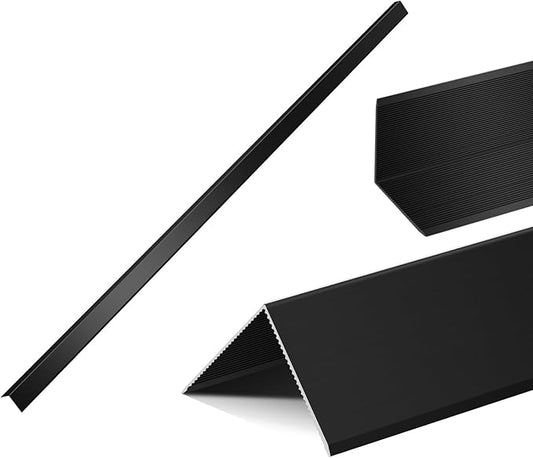 Aluminum Alloy Black Corner Guards 20Ga Thickness Wall Corner Protectors for Walls Right Angle Corner Protectors L Shaped Metal Protectors Guards (1.6x1.6X48 Inch-2PCS)