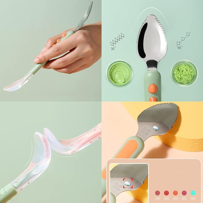 Lightweight Mud Silicone Puree Scrapping Spoons Scraping Practical Fruit Scraper Food Fruits 20.5cm/8-inch Length Gift Small Silicone Spoons for Eating