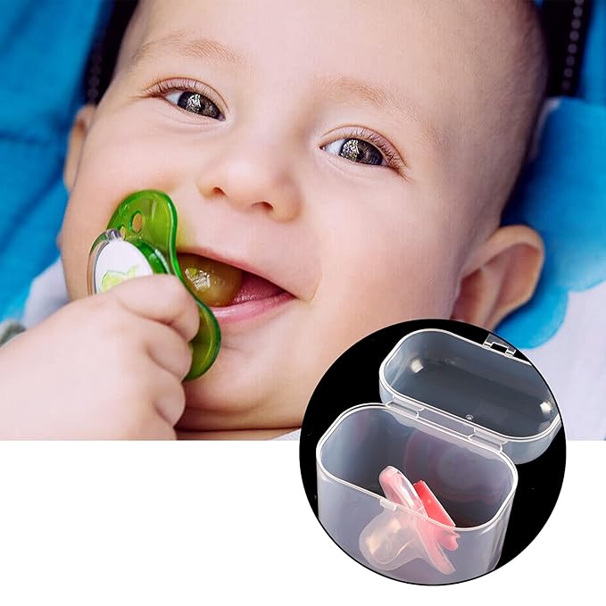 Accmor Pacifier Container - 2 Pacifier Holder Case for Travel, BPA Free, Transparent