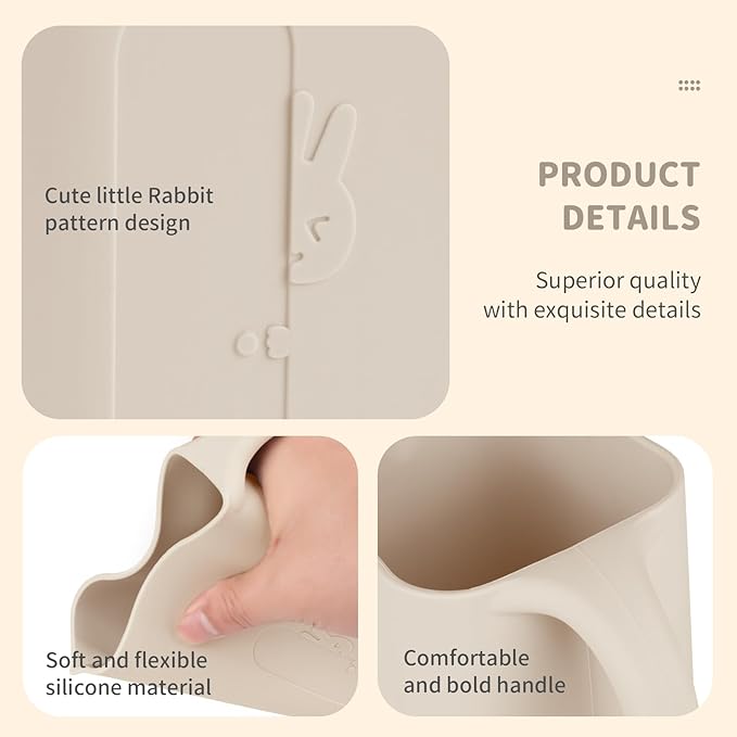 Baby Bath Rinse Cup 100% Food Grade Silicone Wash Rinser Cup For Kids (Shifting Sand)