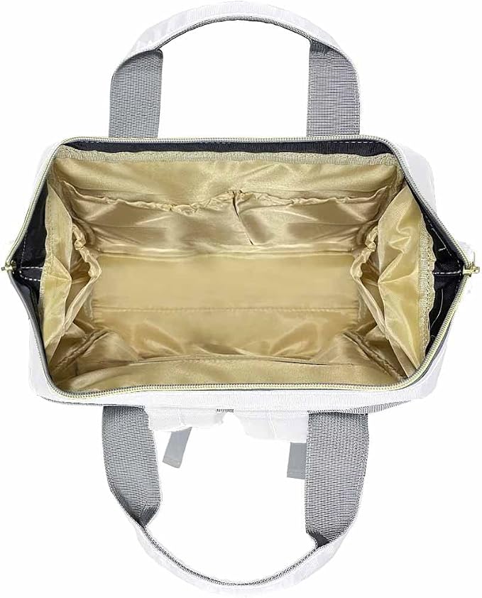 InterestPrint Personalized Backpack with Name, Golden Crown Flower Custom Diaper Bag Mommy Nappy Bag Fashion Shoulder Bag Casual Daypack Multi-Function Bag for Travel
