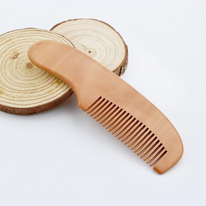 Infant Hair Brush Portable Wooden Handle Hair Brushes Caps Hair Comb Bath Soothing Brush For Newborns