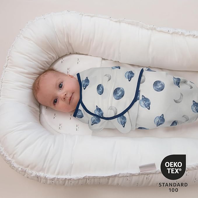 Organic Baby Swaddle Sleep Sacks, 3-Pack Swaddles for Newborns Baby Essentials, Infant 0-3 Months, 100% Cotton Soft & Snug Adjustable Wrap Nursery Swaddling Blankets Improves Sleep
