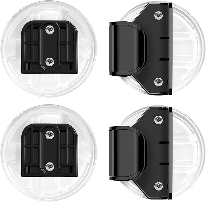 HAMOPY Auto-Lock Retractable Baby Gate Replacement Free-Punch Parts, Original Hardware Set (Including 2 x Latches + 2 x Brackets) Only Fit 55“&71” Auto-Lock Baby Gate(Black)