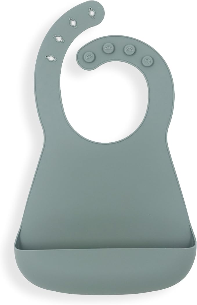 Yeah Baby Goods Silicone Baby Bib for Unrestricted Movement – Waterproof, Adjustable Toddler Silicone Bib with Food Catcher