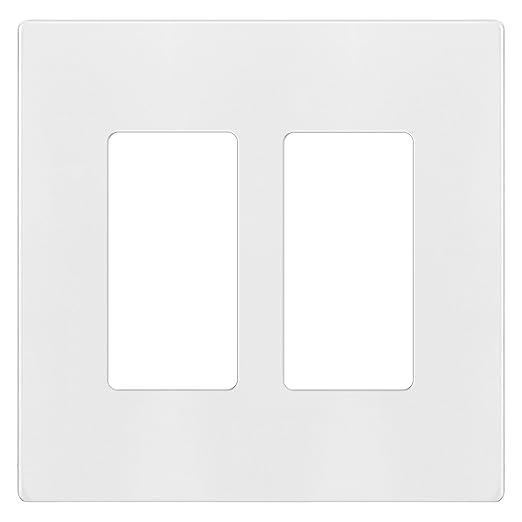ENERLITES Screwless Decorator Wall Plates Child Safe Outlet Covers, Gloss Finish, Medium Size 2-Gang 4.88" H x 4.92??L, Unbreakable Polycarbonate Thermoplastic, SI8832M-W, White