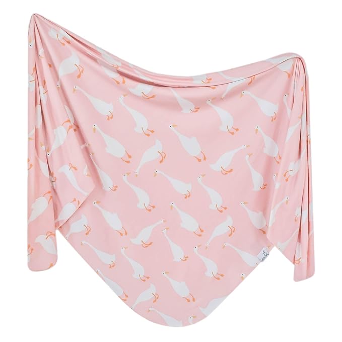 Copper Pearl Baby Swaddle Blanket - Premium Knit Baby Blanket, Large Soft Stretchy Receiving Blankets for Baby Girl, Swaddles for Newborn, Infant, and Toddler (Goosie)