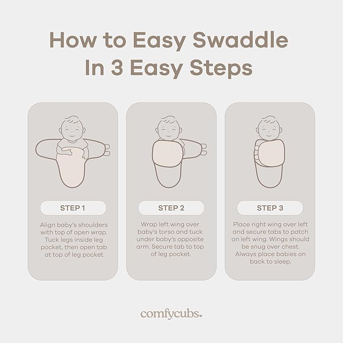 Comfy Cubs Easy Swaddle Blanket, 3 Pack - 100% Cotton Newborn Wrap, Small for 0-3 Months Infants, Breathable and Durable Sleep Sack for Babies - Rainbow Bohemian