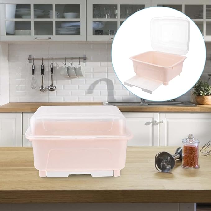 Operitacx Baby Bottle Drying Rack Kitchen Drain Rack Dish Drying Bowl Chopsticks Drainer Holder Dishes Organizer Tableware with Lid Cover for Restaurant Kitchen Home