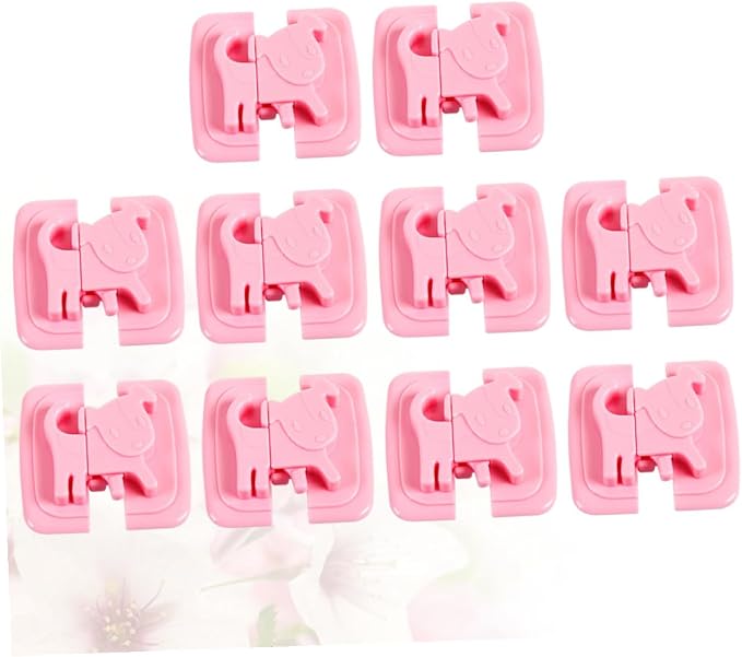 Kisangel 10pcs Dog Pattern Boy Girl Safety Locks Cabinet Latches for Home Appliances No Key Needed Prevents Fingers from Getting Trapped
