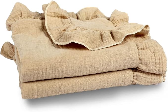 90cm 35Inch Warm Cozy Baby Wrap Blanket With Ruffle Unisex Dark Orange Khaki White Yellow For Bedtime Travel Muslin Blanket Personalized Blanket Boy Baby