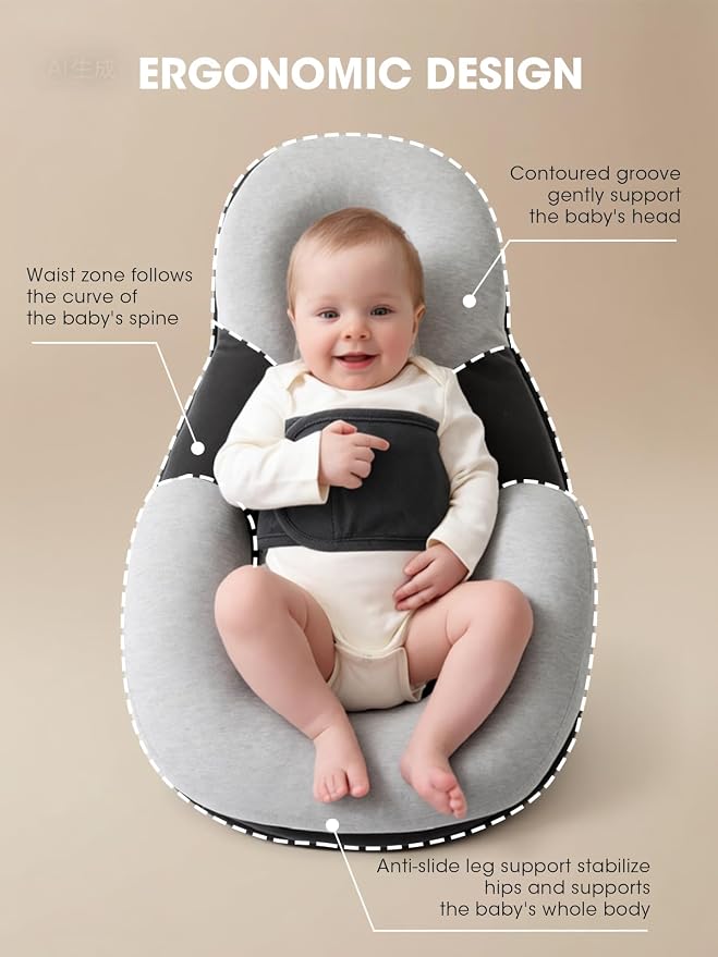 Breast Feeding Pillow for Mom and Baby: Adjustable Feeding Pillow with Detachable Layers, Wider Baby Nursing Pillow, 3D Fabric Cover and Firm Foam Support