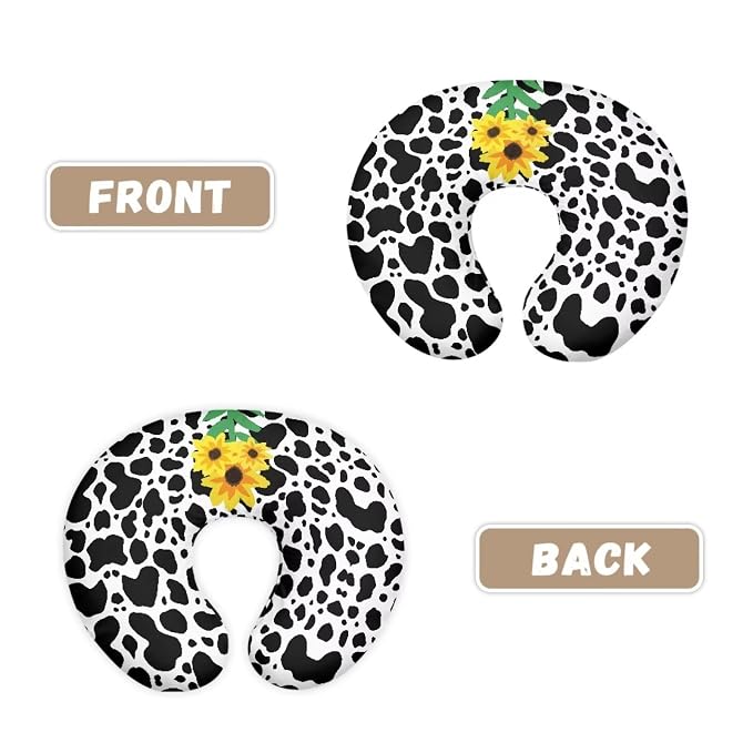Sunflower Cow Nursing Pillow Slipcover Sleeve, Ultra-Soft Baby Nursing Pillow Removable Cover for Breastfeeding Pillows, Pillow Not Included