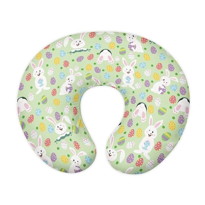Baby Nursing Pillow Cover Kawaii Rabbit Pillow Case for Infant Snug Nursing Covers Breathable Removable Breastfeeding Pillow Slipcover Neutral Pillow Protectors Turkey Egg Print Easter Gift