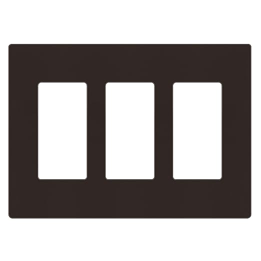 ENERLITES Screwless Decorator Wall Plate Child Safe Outlet Cover, Size 3-Gang 4.68" H x 6.53" L, Unbreakable Polycarbonate Thermoplastic, SI8833-BR, Glossy, Brown