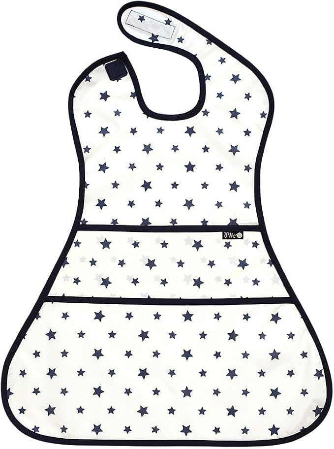 Plie Full Coverage Waterproof Feeding Bib for Toddlers – Extra Long Apron Bib for Mealtime, Self-Feeding, High Chairn